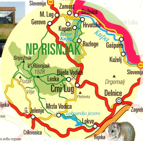 karta risnjaka Naturdenkmal Kupa Quelle   Wanderung entlang der Kupa im NP  karta risnjaka